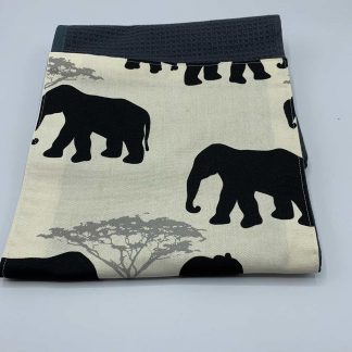 Elephant Roller Towel Black