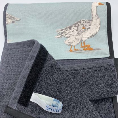 Geese Duck Egg Roller Towel detail