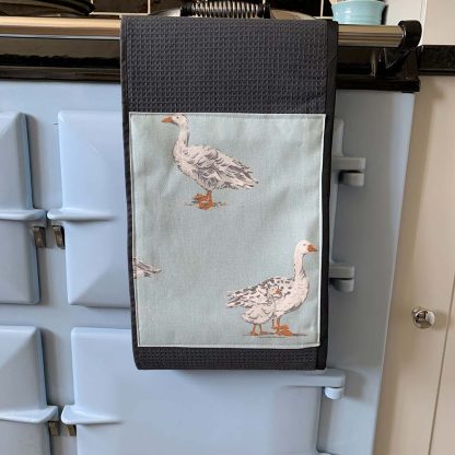 Geese Duck Egg Roller Towel on kitchen Aga